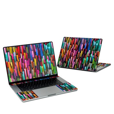 MacBook Pro 16in (Late 2021) Skin - Colorful Brushstrokes Black