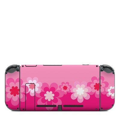 Nintendo Switch (Console Back) Skin - Retro Pink Flowers